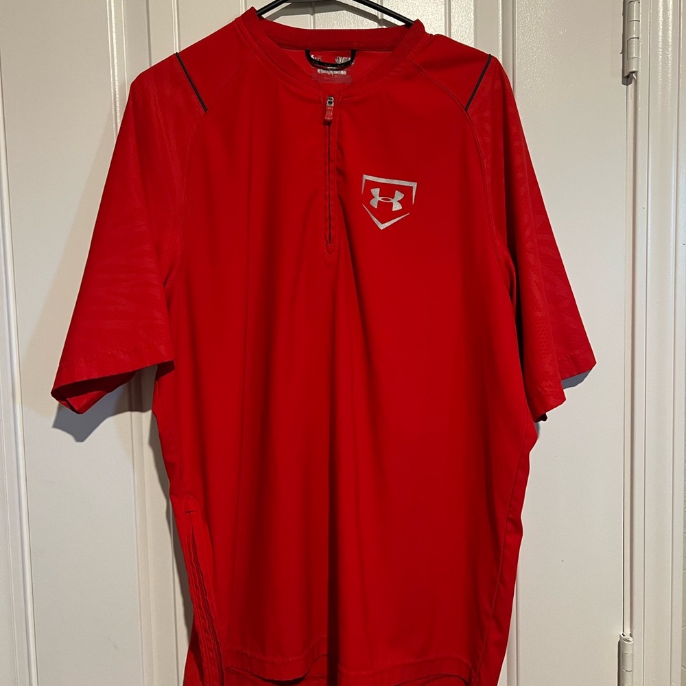 Under Armour Men's Bold Red 1/4 Zip Lightweight Shirt Jacket